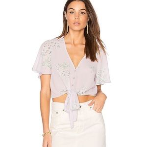 Show Me Your MuMu Tie Front Floral Top